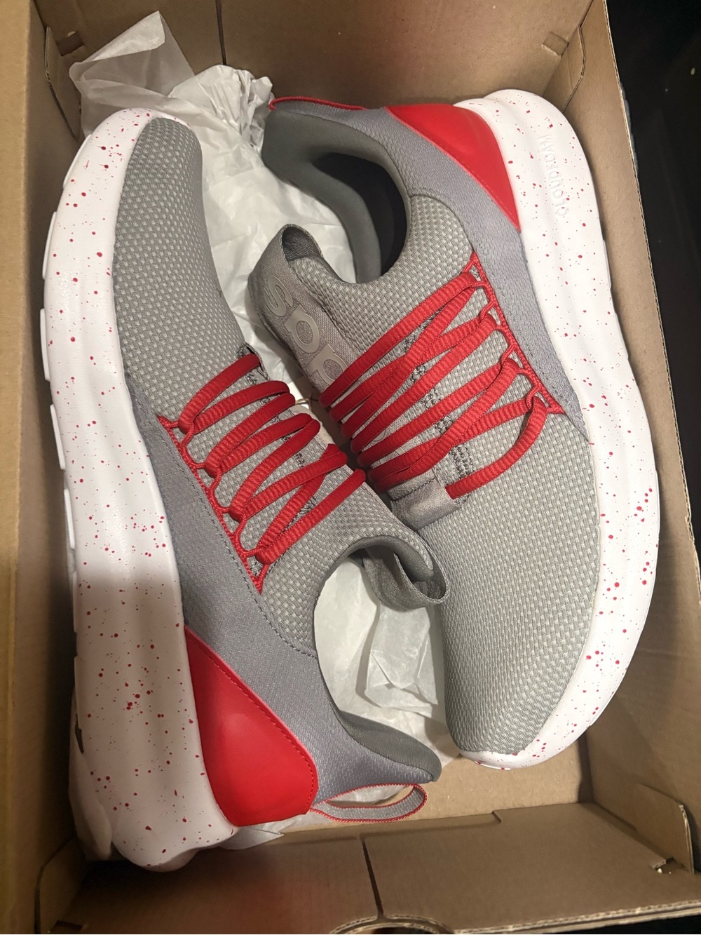 adidas Gray and Red Men's Athletic Sneakers